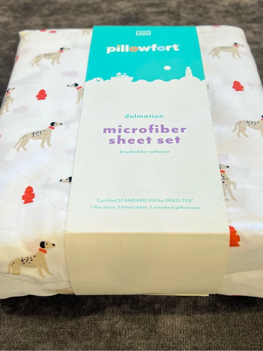 NWT Pillowfort Dalmatian Microfiber Sheets- Twin